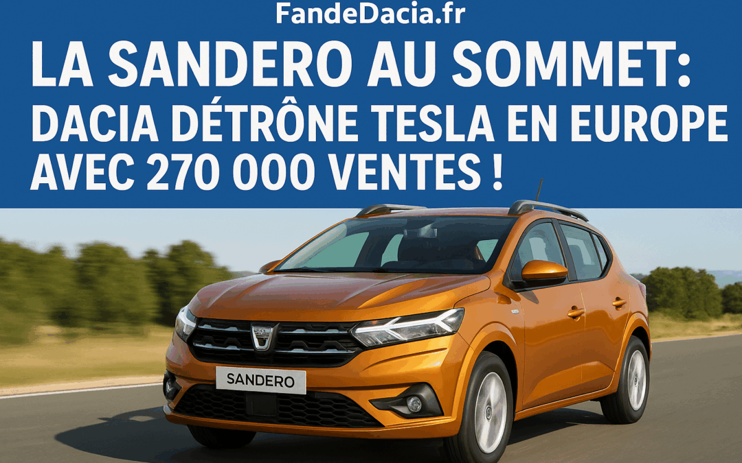 La Sandero au sommet : Dacia détrône Tesla en Europe avec 270 000 ventes !